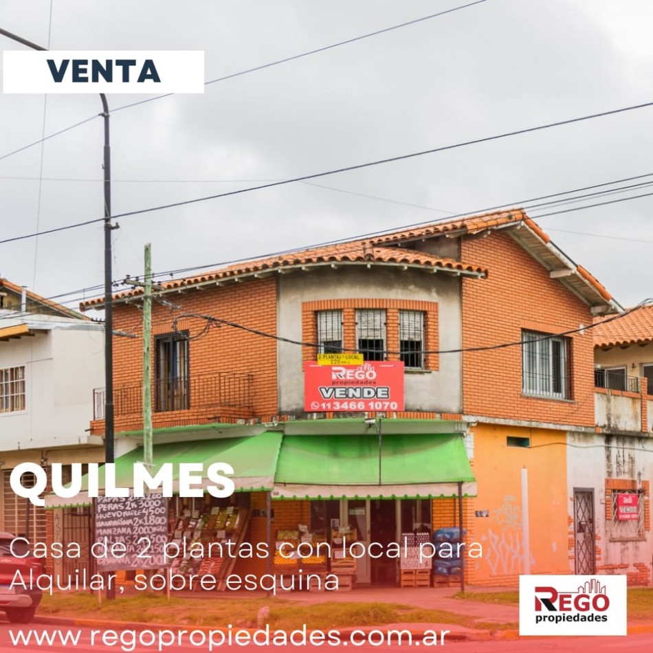 NUEVO VALOR- GRAN OPORTUNIDAD: CASA DE 2 PLANTAS CON LOCAL EN ESQUINA PARA ALQUILAR