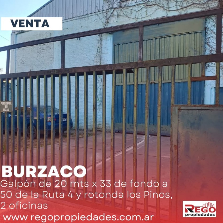 GALPON EN VENTA -Burzaco ( a metros de Ruta 4 y Rotonda los Pinos)