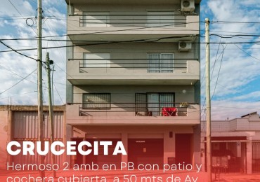 DEPARTAMENTO 2 AMB EN PB -CON COCHERA Y PATIO